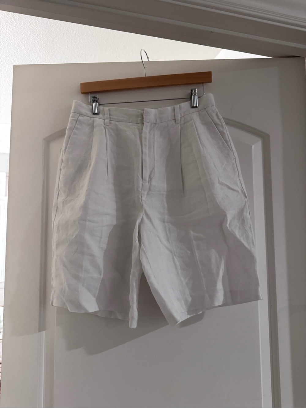 Madewell White Pleated Front Women's Shorts
